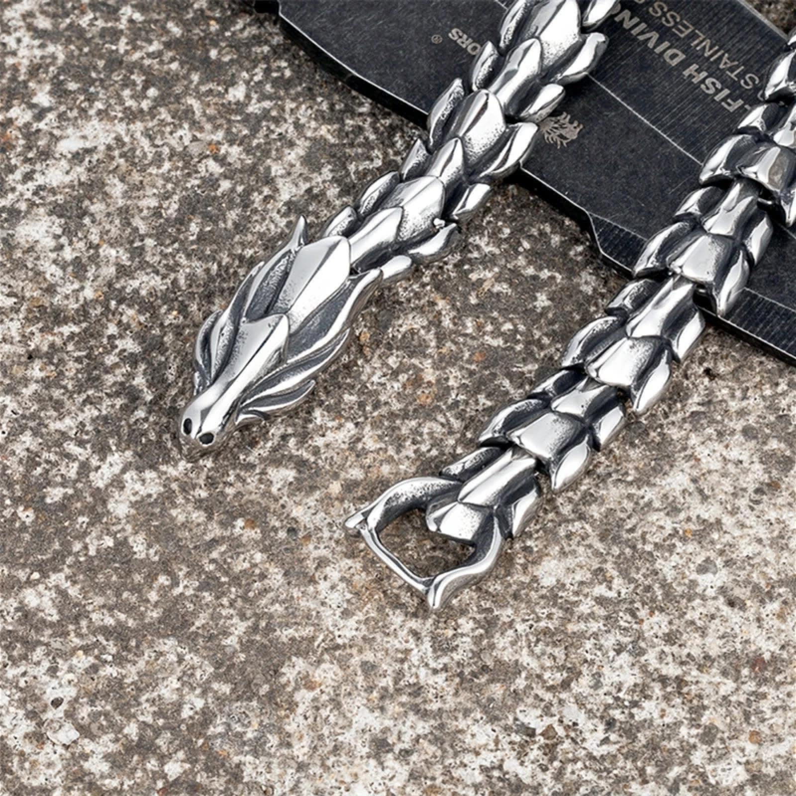 Bueno Pulseras, Pulseras, Joyas, Joyas De Cuero para Hombres Y Mujeres Pulsera De Cadena De Dragón para Hombre Pulsera Street Gothic Hip Hop Biker Pulsera De Cadena De Mano