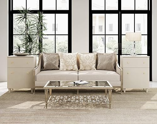 WAMPAT Juego de 2 mesas auxiliares altas con cajones y puertas, modernas mesas auxiliares grandes para sofá, mesita de noche de madera con estante