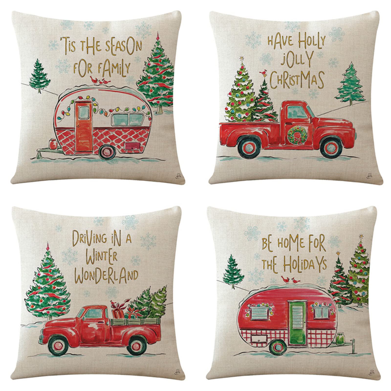 Kussenslopen Kerst Gooi Kussenslopen Set van 4 60 x 60 cm Kerst Decoratieve Sierkussen Case Vierkante Sofa Kussensloop Linnen Sierkussen Cover voor Thuis Bed Sofa Auto Outdoor Decor Gift, Color3 Kussenslopen Kerst Gooi Kussenslopen Set van 4 60 x 60 cm Kerst Decoratieve Sierkussen Case Vierkante Sofa Kussensloop Linnen Sierkussen Cover voor Thuis Bed Sofa Auto Outdoor Decor Gift, Color3