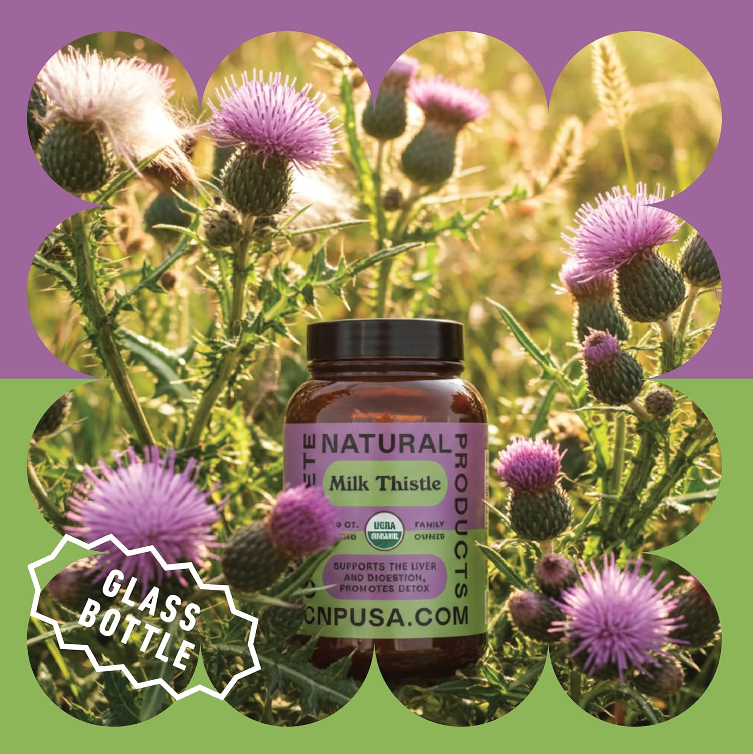 Complete Natural Products Pure Organic Milk Thistle Capsules - 500 mg Silymarin Powder 100 Pills - Image 4