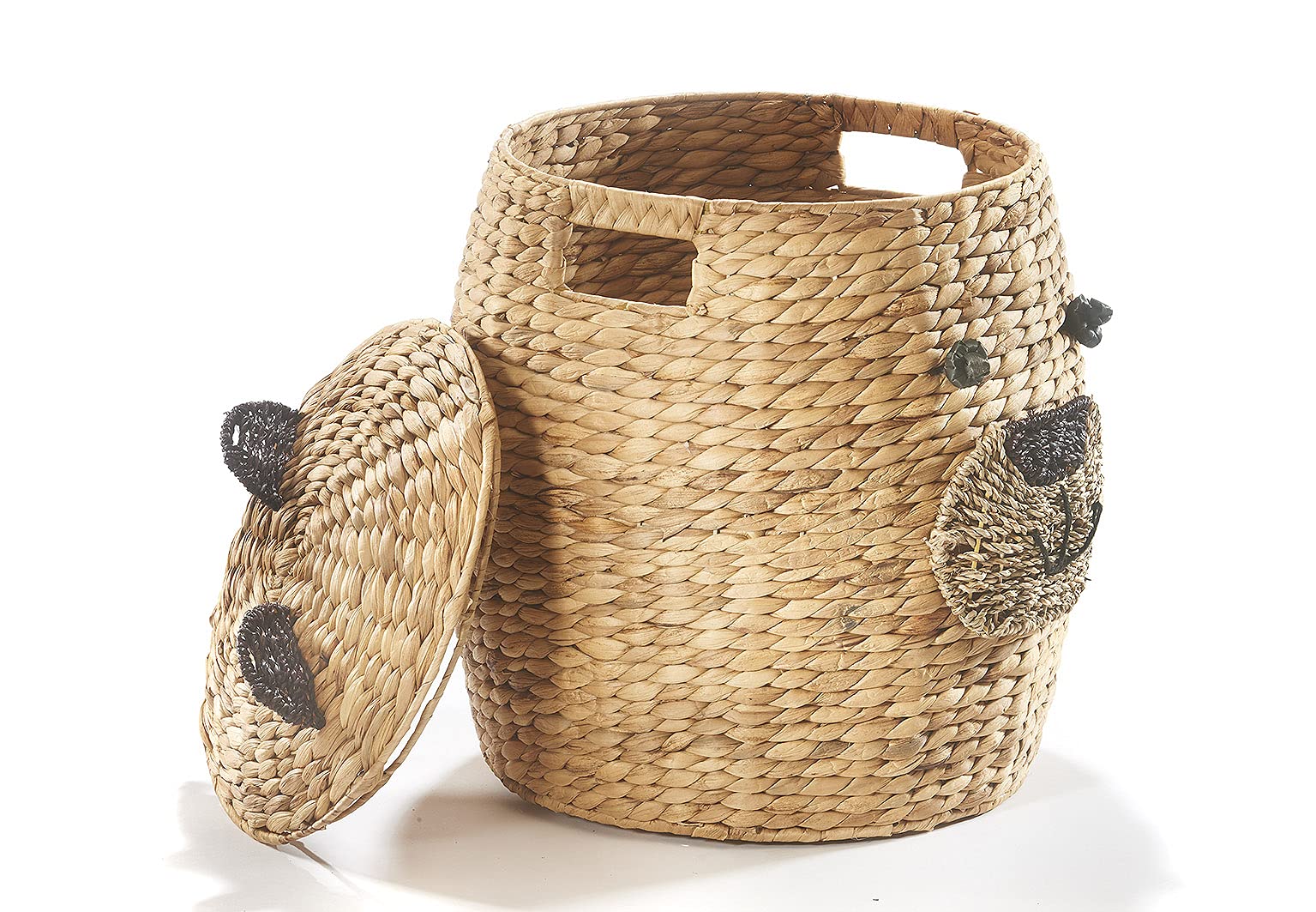 Kobolo Wäschebehälter Wäschetonne Kinderzimmer BÄR - Wasserhyazinthe - 40x50 cm