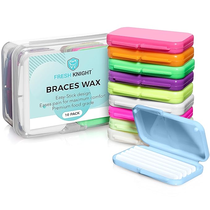 Braces Wax,10 Pack. Dental Wax for Braces & Aligners, Unscented & Flavorless 50