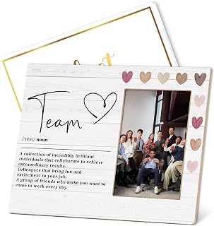 Team Picture Frame, Best Team Ever, Appreciation Gifts for Coach Boss, 4x6 Wood Photo Frame, Office Home Desk Decor, Retirement Farewell Gifts-B01