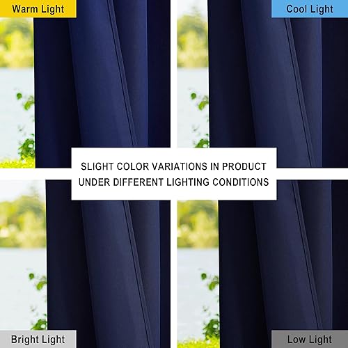 Miniatura 6 de NICETOWN 2 cortinas resistentes a la intemperie para patio al aire libre, con pestaña superior, cortinas verticales, gruesas, impermeables, paneles