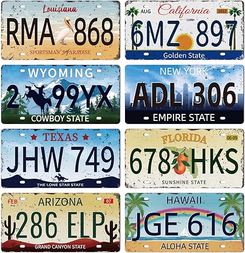 GLOBLELAND 8 carteles de placa de metal vintage de hierro de metal retro para pared de metal decorativo de 11.8 a 5.9 pulgadas para el hogar, bar,