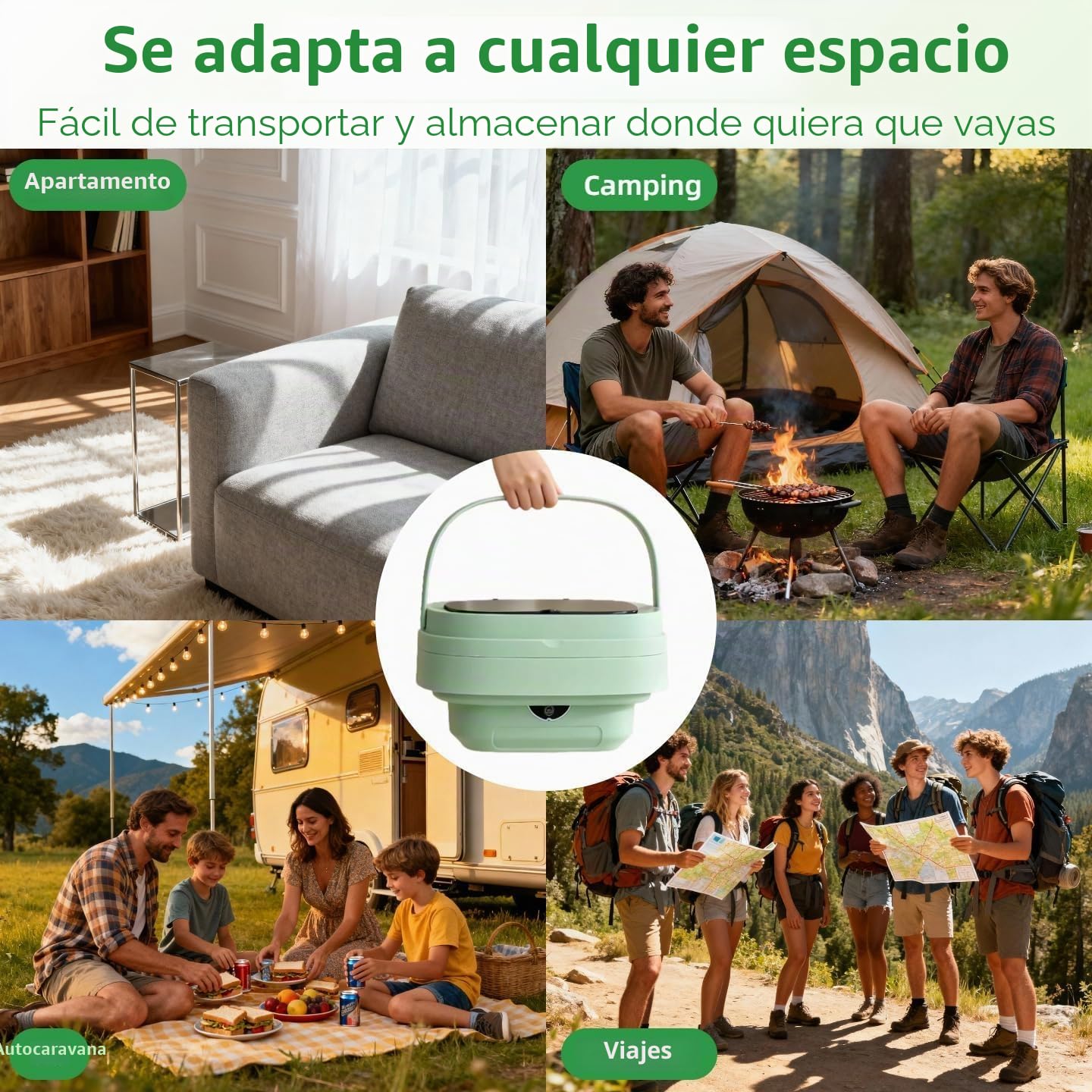 Lavadora Plegable 8L, Mini Lavadora Portátil con 3 Modos de Lavado & Canasta de centrifugado, Ahorro de Energía para Ropa Interior, Calcetines, Ropa de Bebé, Viaje y Residencia Estudiantil