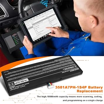 Replacement Battery for Autel MaxiSys Ultra: 3581A7PH-1S4P for Rechargeable Lithium Battery 18000mAh