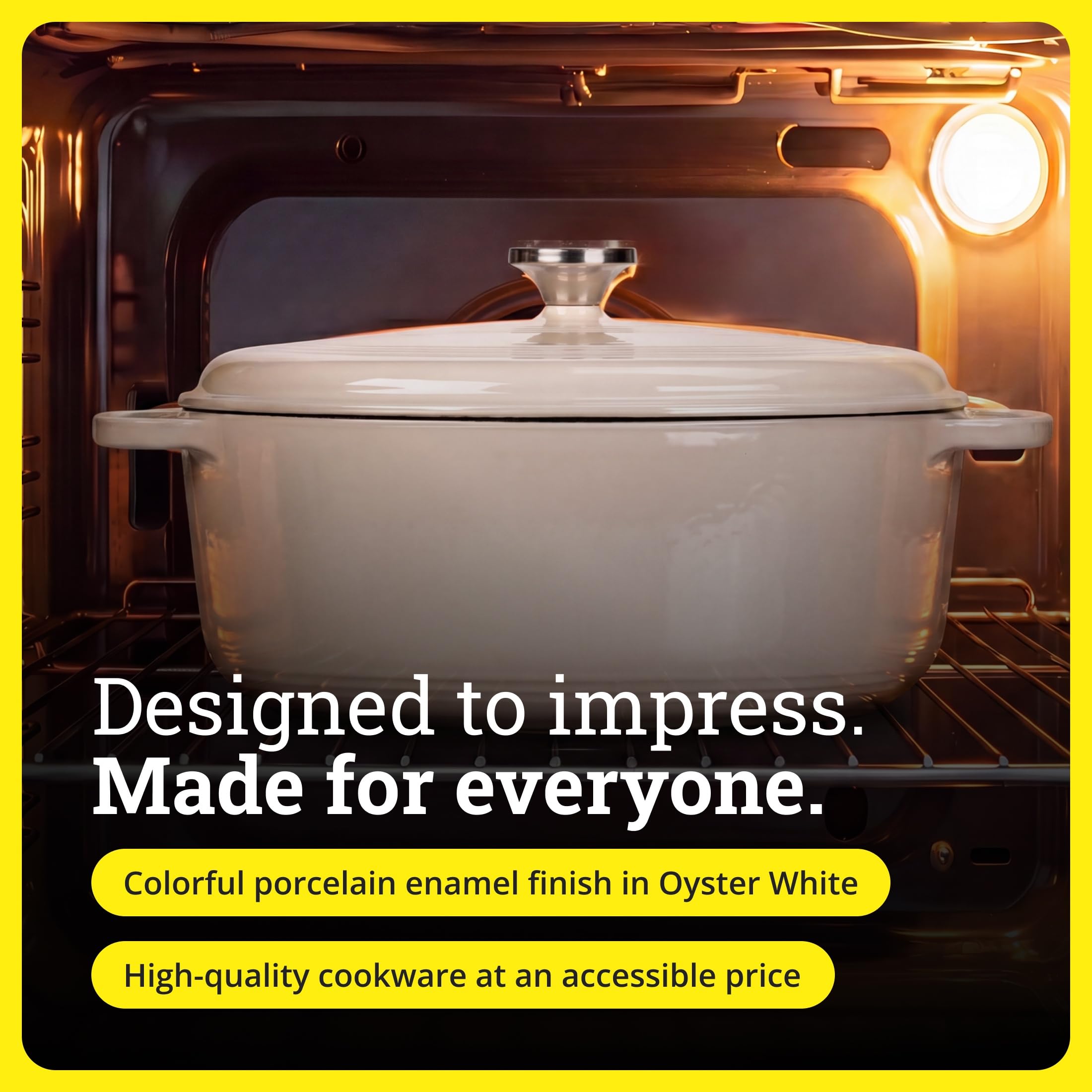 Lodge Enameled Dutch Oven - 7 Quart Oyster White -6 Lodge Enameled Dutch Oven - 7 Quart Oyster White -6