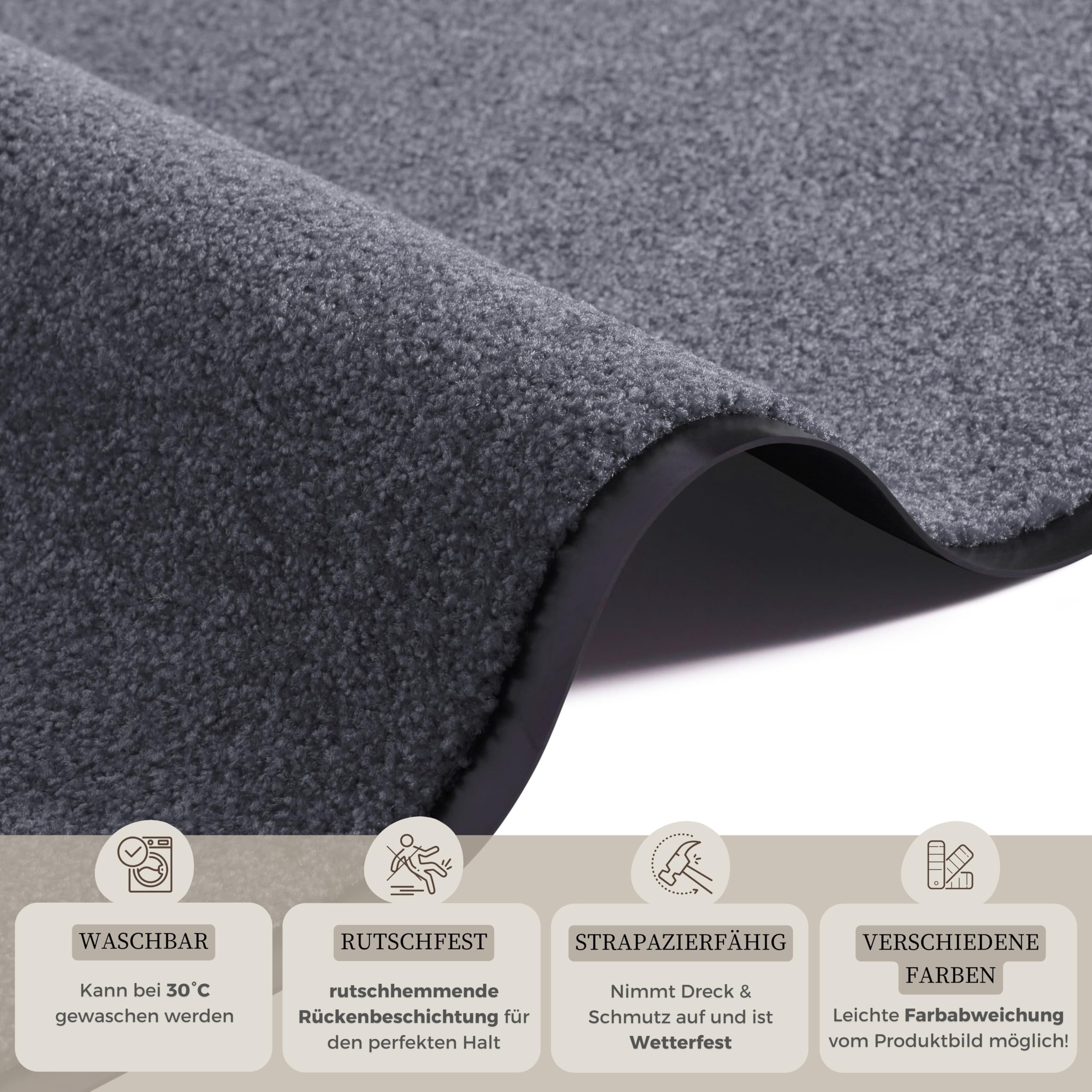 Hanse Home 101464 - Zerbino Wash & Clean, Colore: Grigio, Grigio, 120 x 180