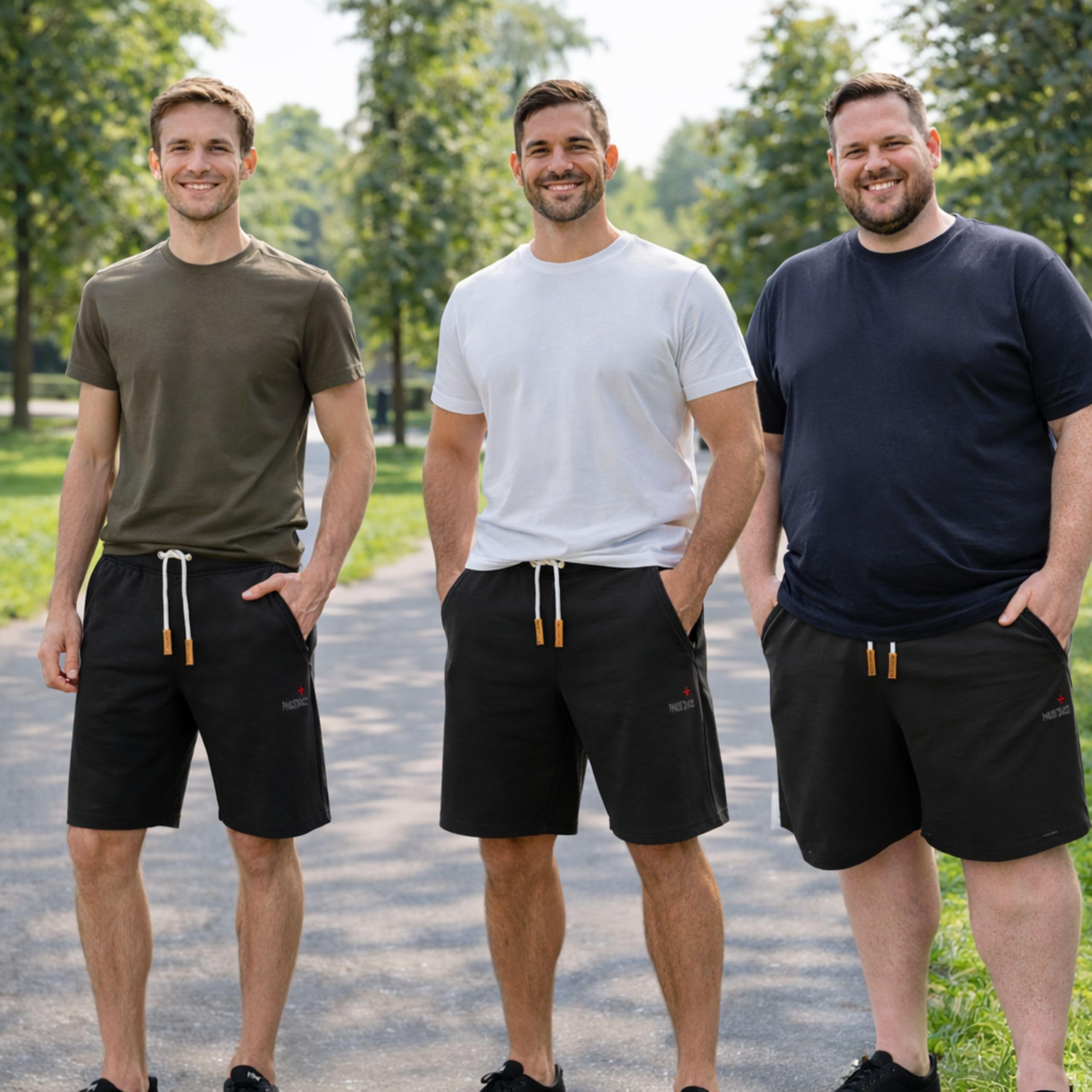 Mount Swiss Pantalon Court Homme Liam I Short Court Homme avec Poches - 2 Poches latérales et 1 Poche arrière chacune avec Fermeture éclair I Short de Sport Homme