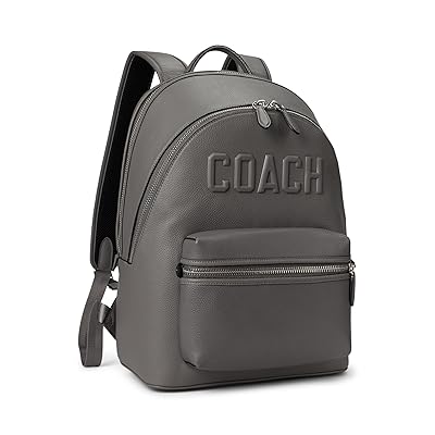 COACH Charter Backpack With Coach Graphic Backpack Bags Charcoal, Leather/Polyester