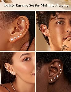 12 Paar Ohrringe Set Gold - Hypoallergen & Stylisch