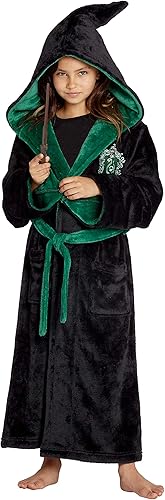 Harry Potter Hogwarts Houses - Bata de forro polar para niña - Gryffindor Hufflepuff Slytherin Ravenclaw