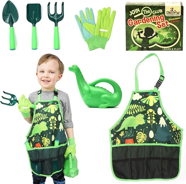 Childrens Gardening Set - Kids Gardening Set - Kids Gardening Tools - Children's Garden Tools - Kids Garden Tools - Kids Garden Set - Gardening For Kids - Childs Gardening Set - Dinosaur edition