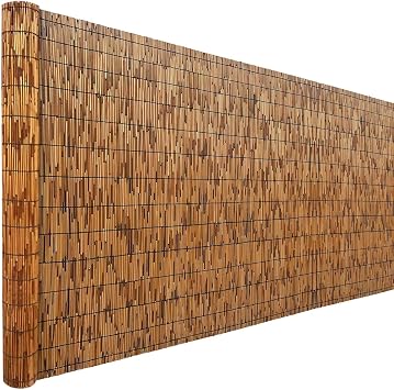 Natural Reedhead Roller with 100 Black Ties,Bamboo Reedhead 4FT X 16FT Privacy Reedhead Fence for Garden,Balcony Bamboo Screens Fence Rolls-Blackout/Waterproof Size 3.9x23ft