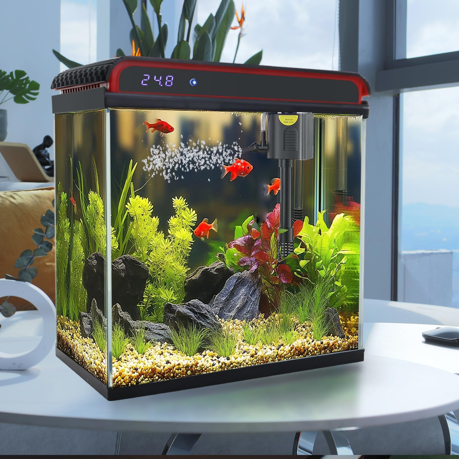 10 gallon fish tank grow box AquaSprouts Garden with Light TRANSPARENT GLASS MATERIAL Included Components Glass 10 Gallon Fish Tank