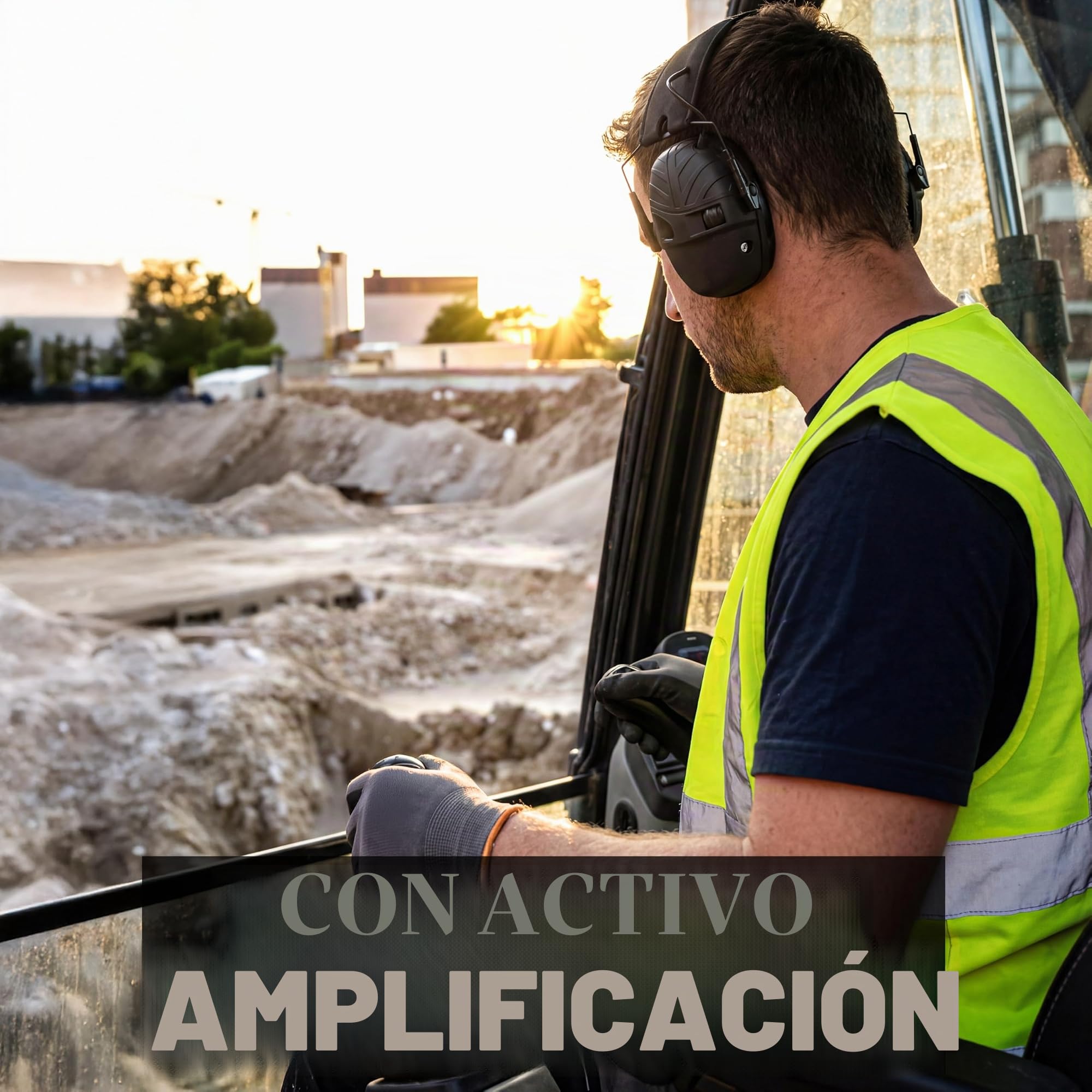 ACE Alpha Capsule Protección auditiva - Protectores de oído activos para trabajo/caza/tiro - EN 352 - Negro