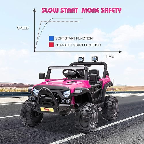 Miniatura 5 de TOBBI 12V Kids - Camioneta con control remoto Negro, Rojo rosa, Blanco