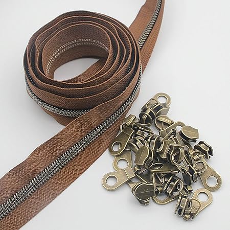 Buttinette Fermeture à Glissière Sans Fin, Gris Clair, Longueur : 4 M