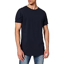 Urban Classics Long Shaped Turnup Tee T-shirt Uomo, Blu (Navy), Small