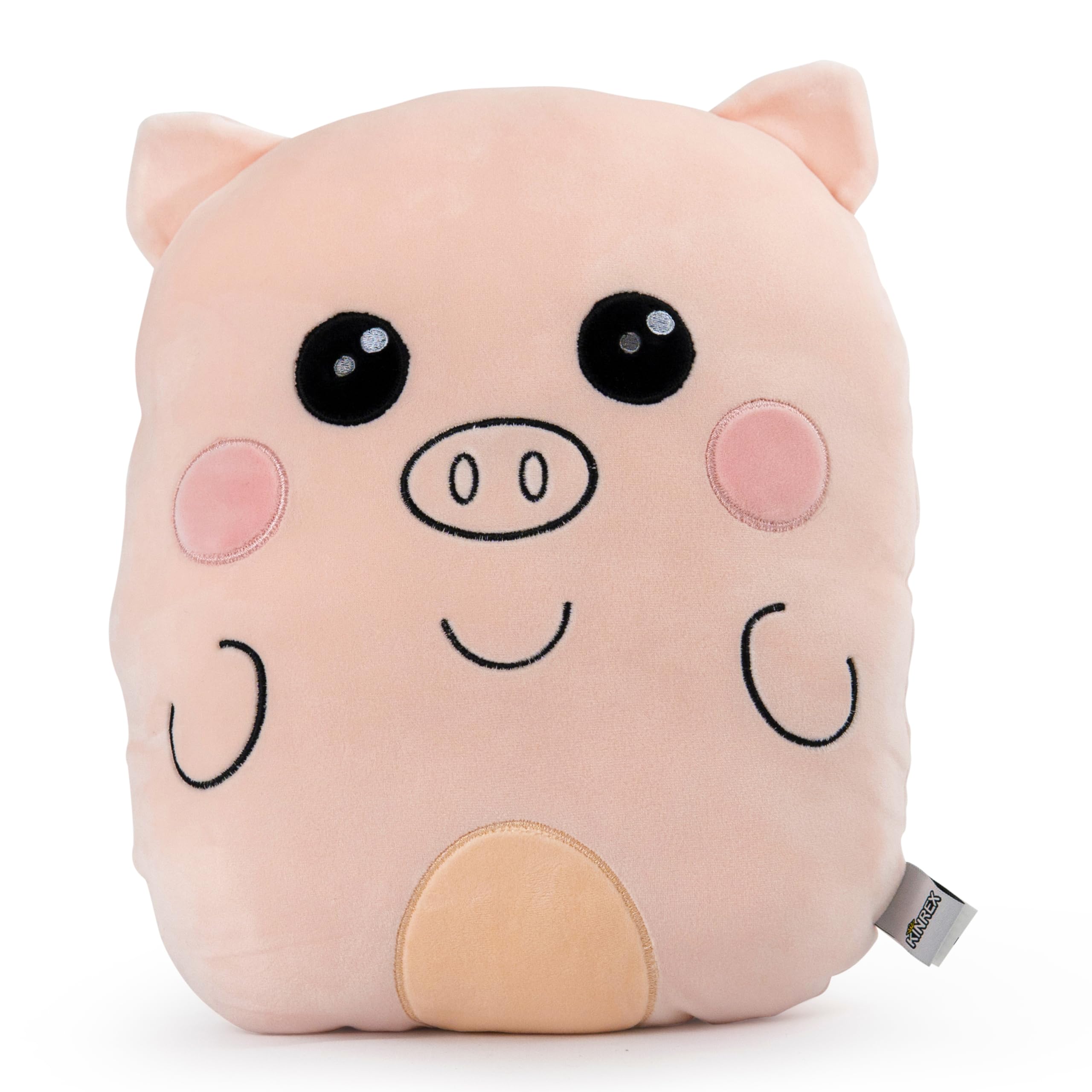KINREX Pink Pig Plush Toy - Cute Stuffed Animal for Kids, Ideal as Baby Room Decor, Hugging Pillow Gift for Birthday, Valentine's Day, Easter, Christmas, Measures 12 Inches