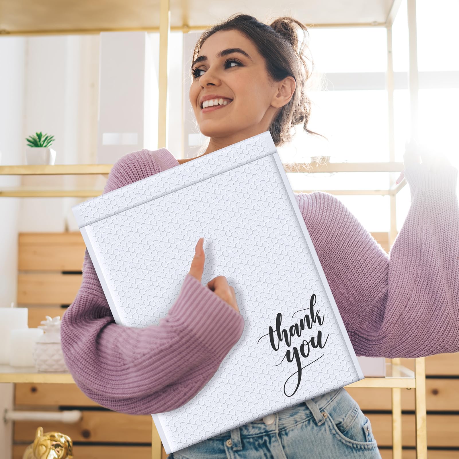 Fuxury Extra große Luftpolster-Versandtaschen, 37,7 x 48,3 cm, Weiß, versiegelt, wasserdicht, #7, gepolsterte Umschläge, blickdicht, Polsterumschläge für den Versand von Kleidung, Büchern, 15 Stück
