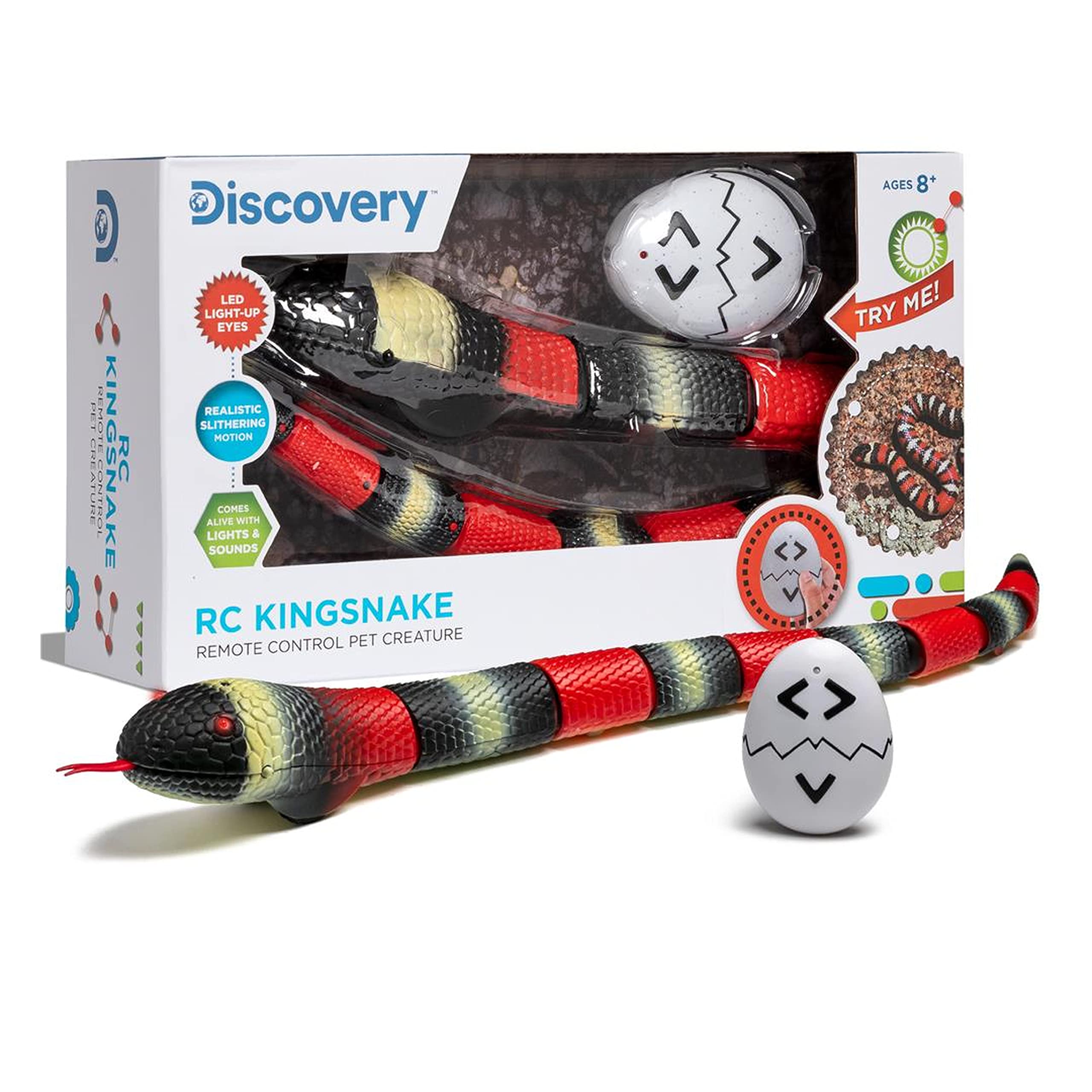Discovery 1303002121 - RC Kingsnake - Op afstand bestuurbare koningsslang met licht & geluid - voor kinderen vanaf 8 jaar Discovery 1303002121 - RC Kingsnake - Op afstand bestuurbare koningsslang met licht & geluid - voor kinderen vanaf 8 jaar