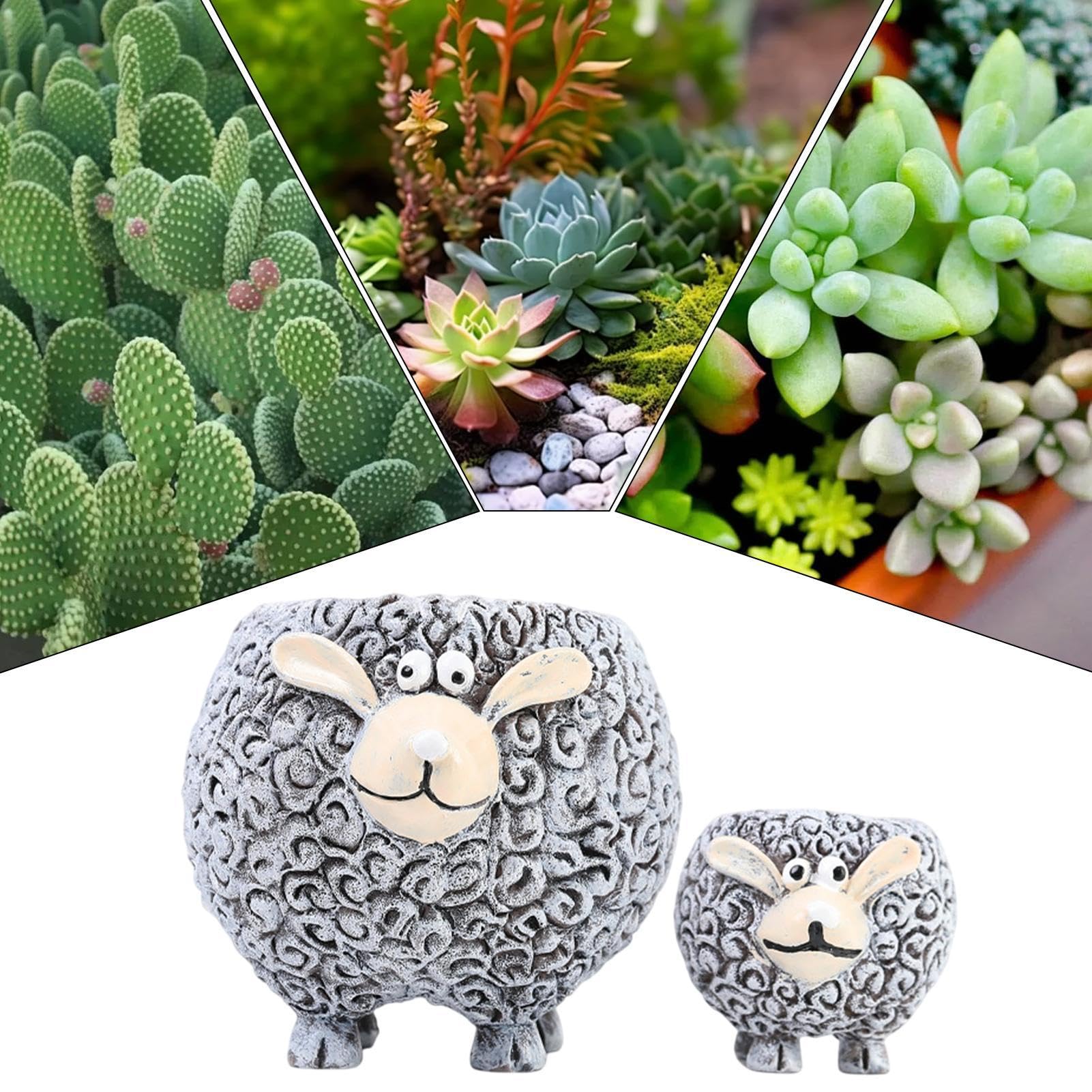Amazon.co.jp: 羊のプランター かわいい樹脂ヤギ&ヒツジの植木鉢、軽量