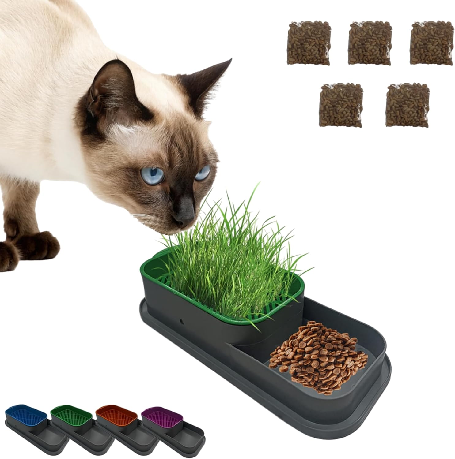 Topraks z Kedi  imi Kab  Turuncu   5 Paket  im Tohumlu Hidroponik  im Yeti tirme Seti   Kediler i in Do al  im Yeti tirme Kutusu   Evde Kolay  imlendirme ve Sindirim Deste i