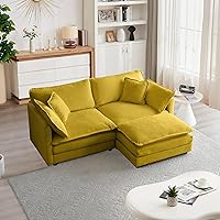 Vista 42 de mikibama - Sofá seccional modular, juego de sofá en forma de L de 111.5 pulgadas para sala de estar, sofás de 3 plazas cómodos tipo nube con otomana