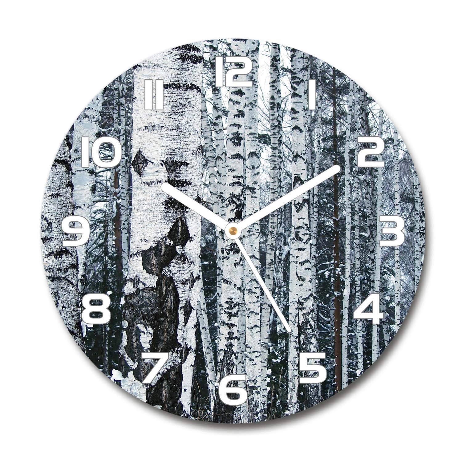 Horloge en Verre 60x60cm Silencieuse Tulup Salon Design Aiguilles Blanches