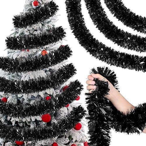 Guirnalda de oropel de Navidad para fiesta de Navidad, guirnalda de oropel metálica con purpurina para colgar en el árbol de Navidad, decoración