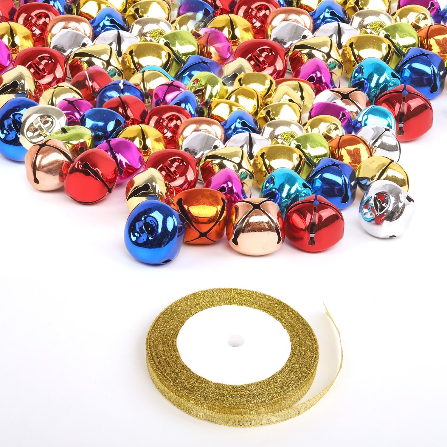 Jingle Bells for Crafts,80 Pack Colorful Jingle Bells Large Jingle Bells Christmas Jingle Bells Craft Bells for Wreath,Holiday & Home Decoration, Ornament Supplies,1.5"