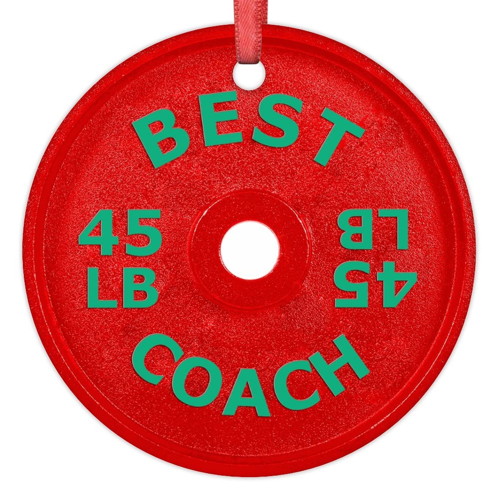 Red Barbell Weight Plate Weightlifting Christmas Ornaments 2022 Christmas Tree Ornaments Best Teacher Personalized Christmas Ornaments Holiday Christmas Keepsake New Year Gifts 3 Inch