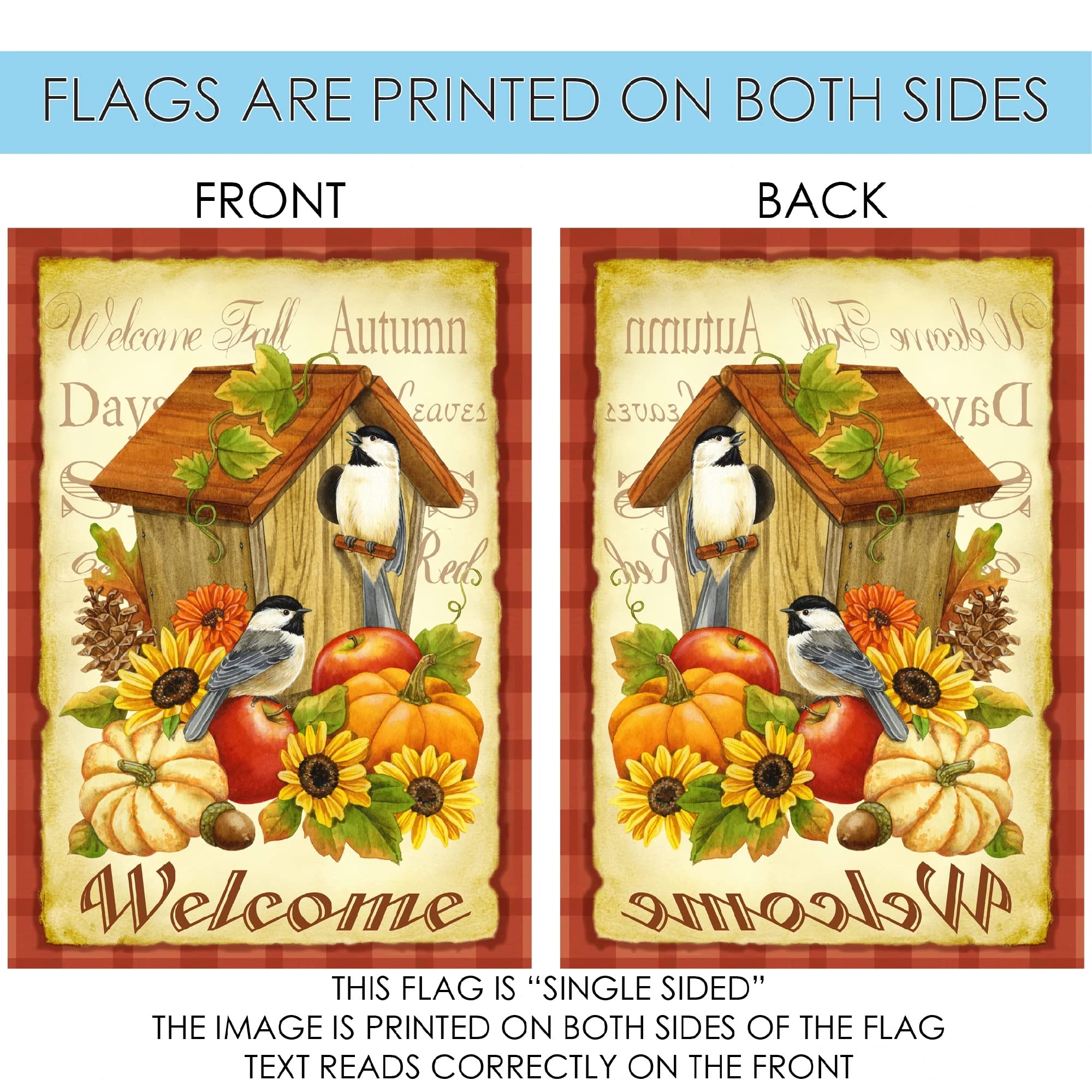 Toland Home Garden Herbst Gartenflagge | "Hello Fall Zwerge" | 71x102 Cm, Doppelseitig