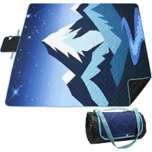Tirrinia Picnic Blanket Waterproof, 70"x80" Extra Large Outdoor Blanket Waterproof, 3-Layer Foldable Picnic Mat with Sandproof Backing for Beach, Camping, Hiking, Park, Travel