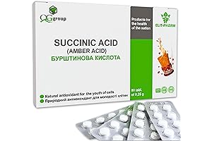 Succinic Acid Tablets: Energy Boosting AMBER AMINO ACID (80 Tablets)