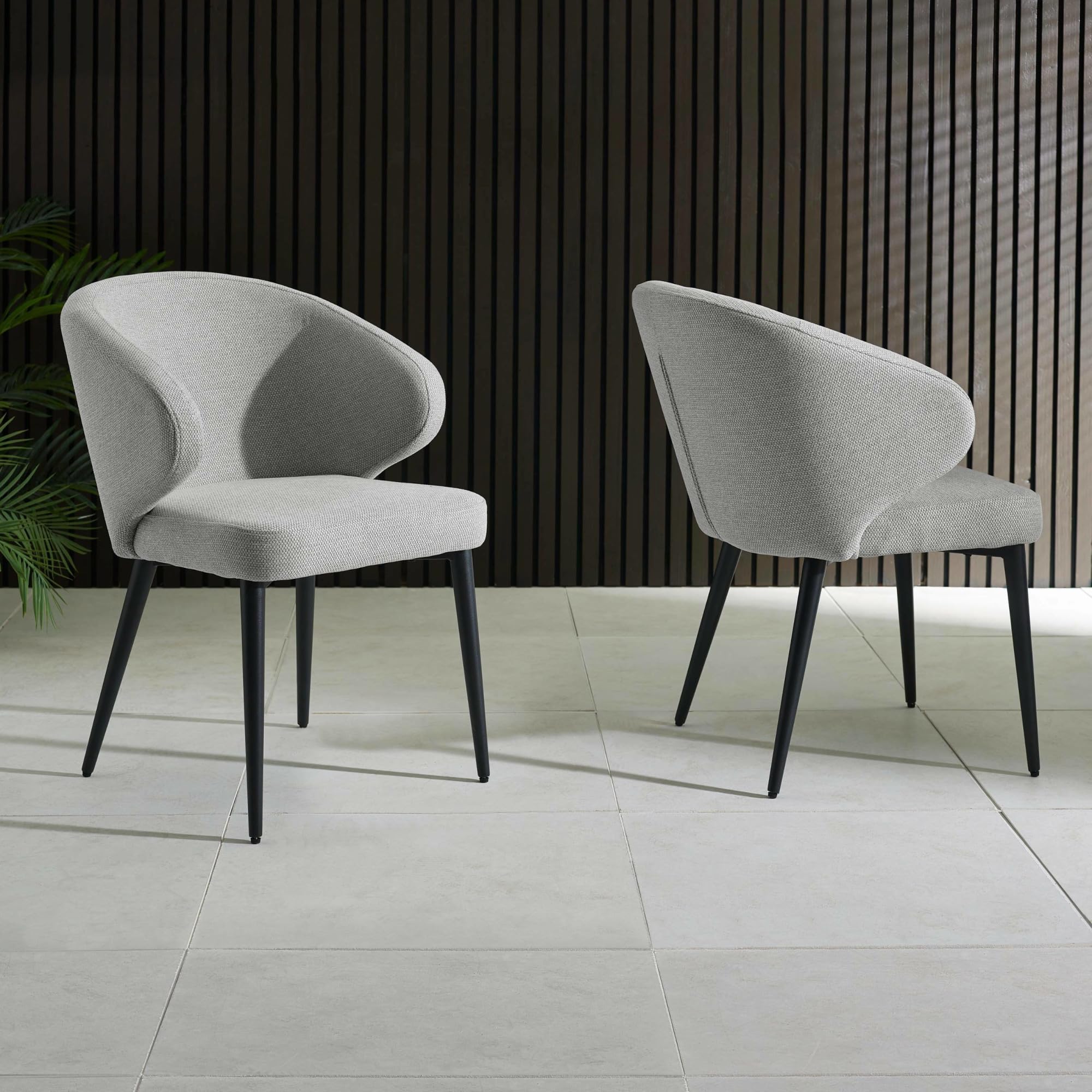 Julian Bowen Marcus Light Grey Fabric Set of 2 Dining Chairs
