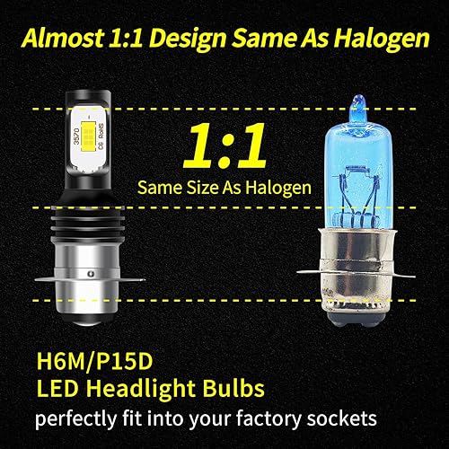 Miniatura 4 de ZEBANERT Compatible con bombillas Yamaha Raptor 350 600 660R 700 700R Yamaha YFZ450, tamaño 11, bombillas LED H6M HiLo, 400% de brillo, 6000