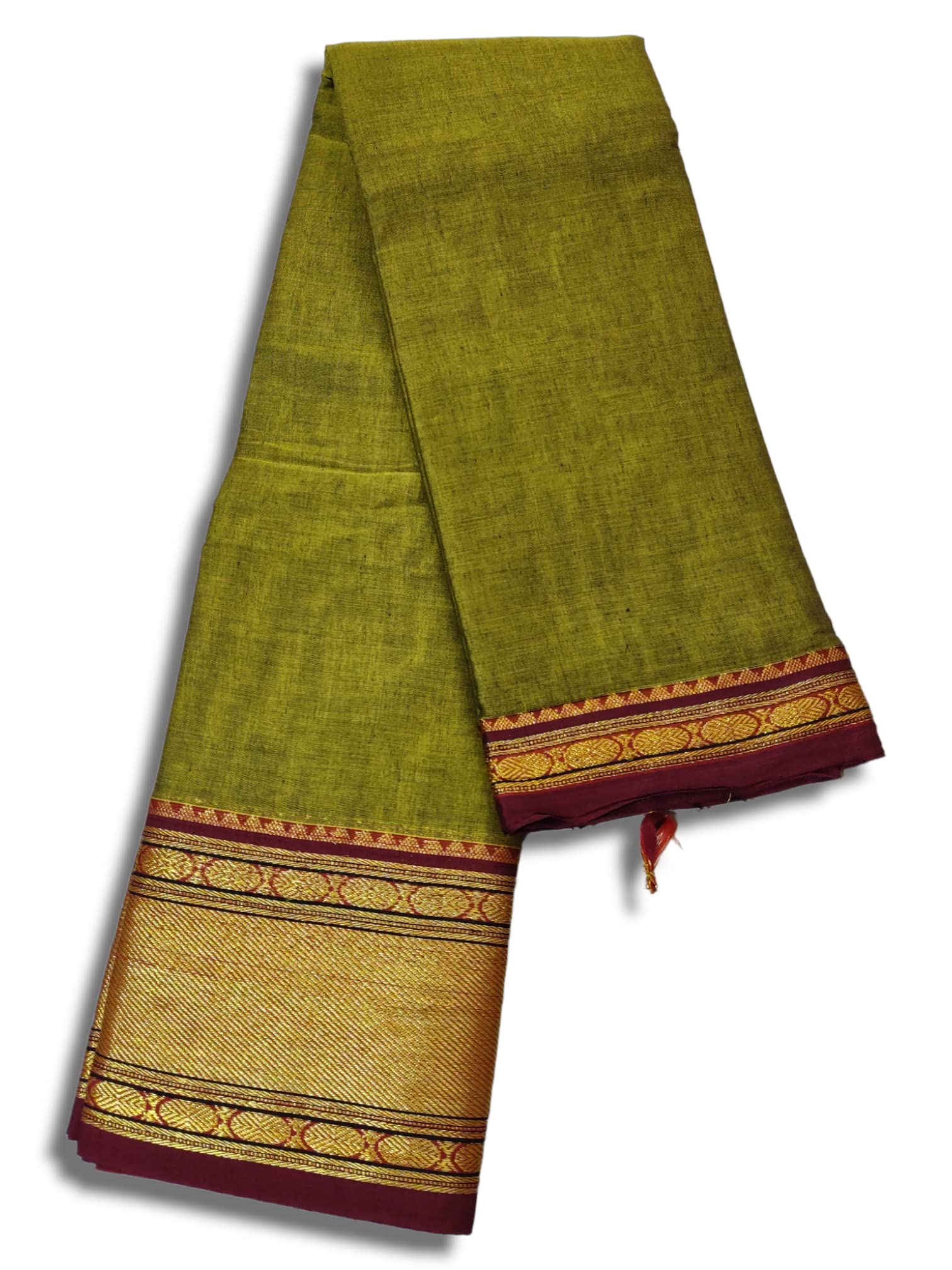GenericNarayanpet Pure Handloom cotton saree Paithani Border with Running blouse piece for women's