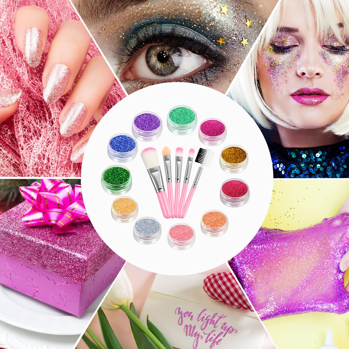 Kit Tatuaggi Glitter Temporanei - 36 Colori Con Adesivi E Strumenti Per Feste E Compleanni - Foto 9