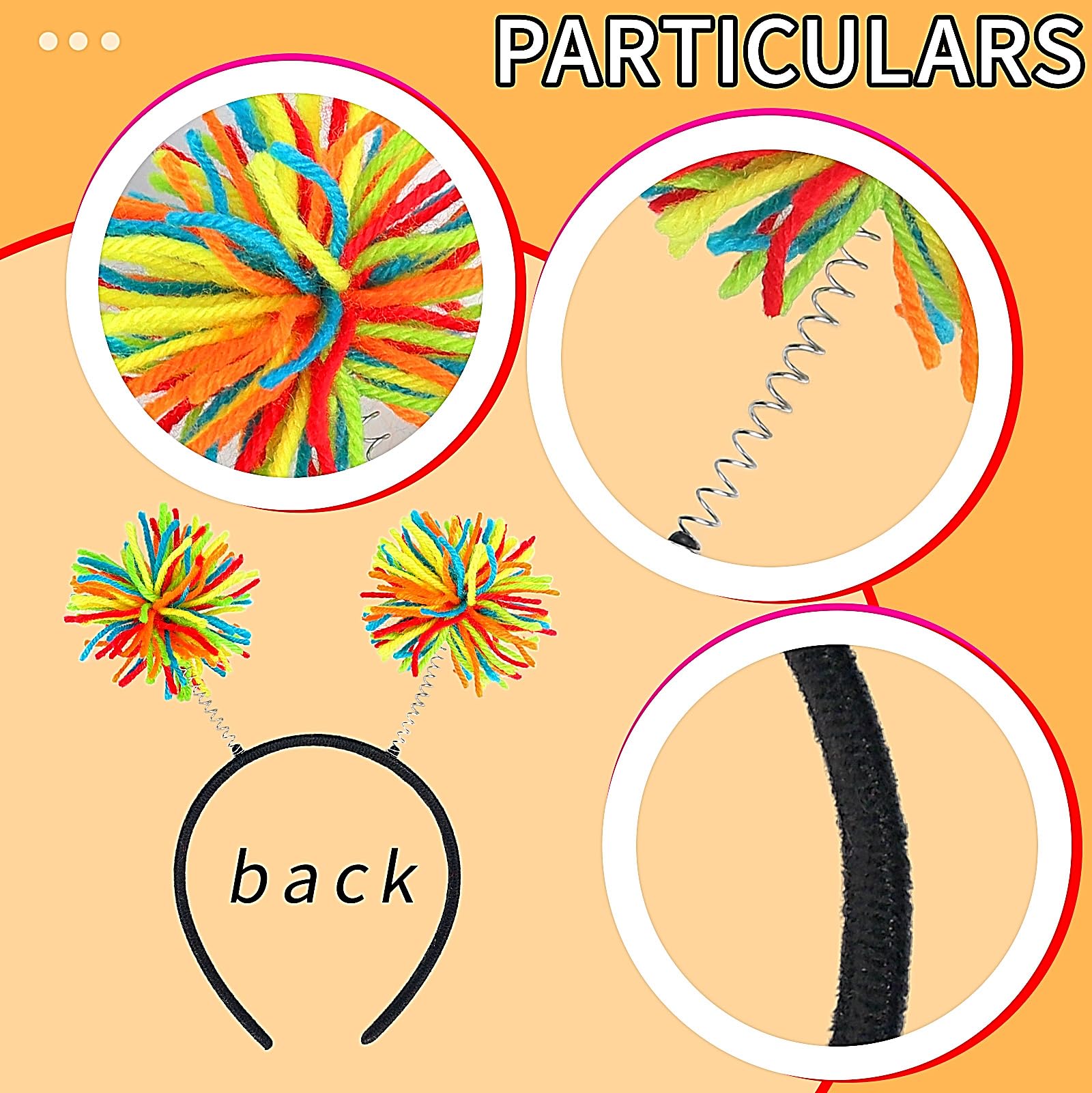 Amazon.com: Mangoit Rainbow Pom Pom Headband Head Bopper Gay  display picture 2