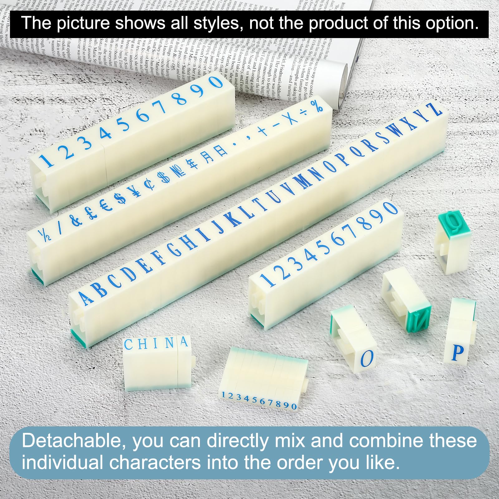 PATIKIL Staccabile Numero Lettera Timbro, Plastica 9+26 Cifre Carattere Dimensione 4 Numero 0-9 Alfabeto AZ Combinazione Set per Carta Album Insegnamento