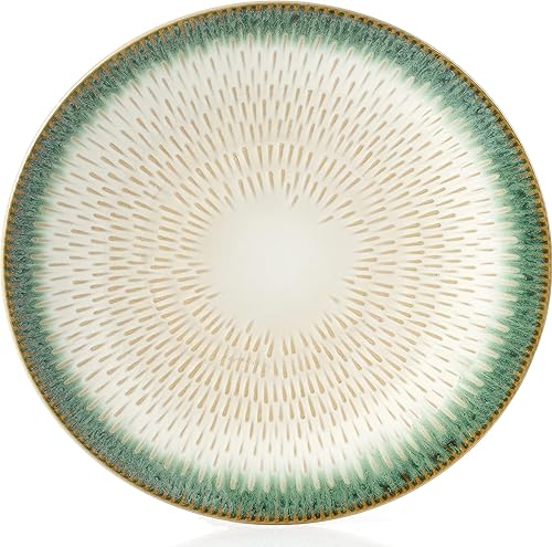 Miniatura 2 de Elegante y moderno juego de vajilla de gres para organizar fiestas y eventos, color verde gota, 16 piezas