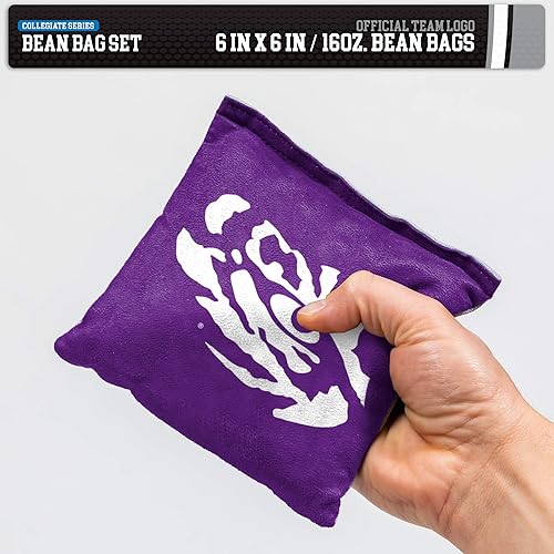 Miniatura 71 de Wild Sports - Puf de doble cara NCAA College de 8 unidades, bolsas de lanzamiento prémium para juego de cornhole, ideal para portones traseros