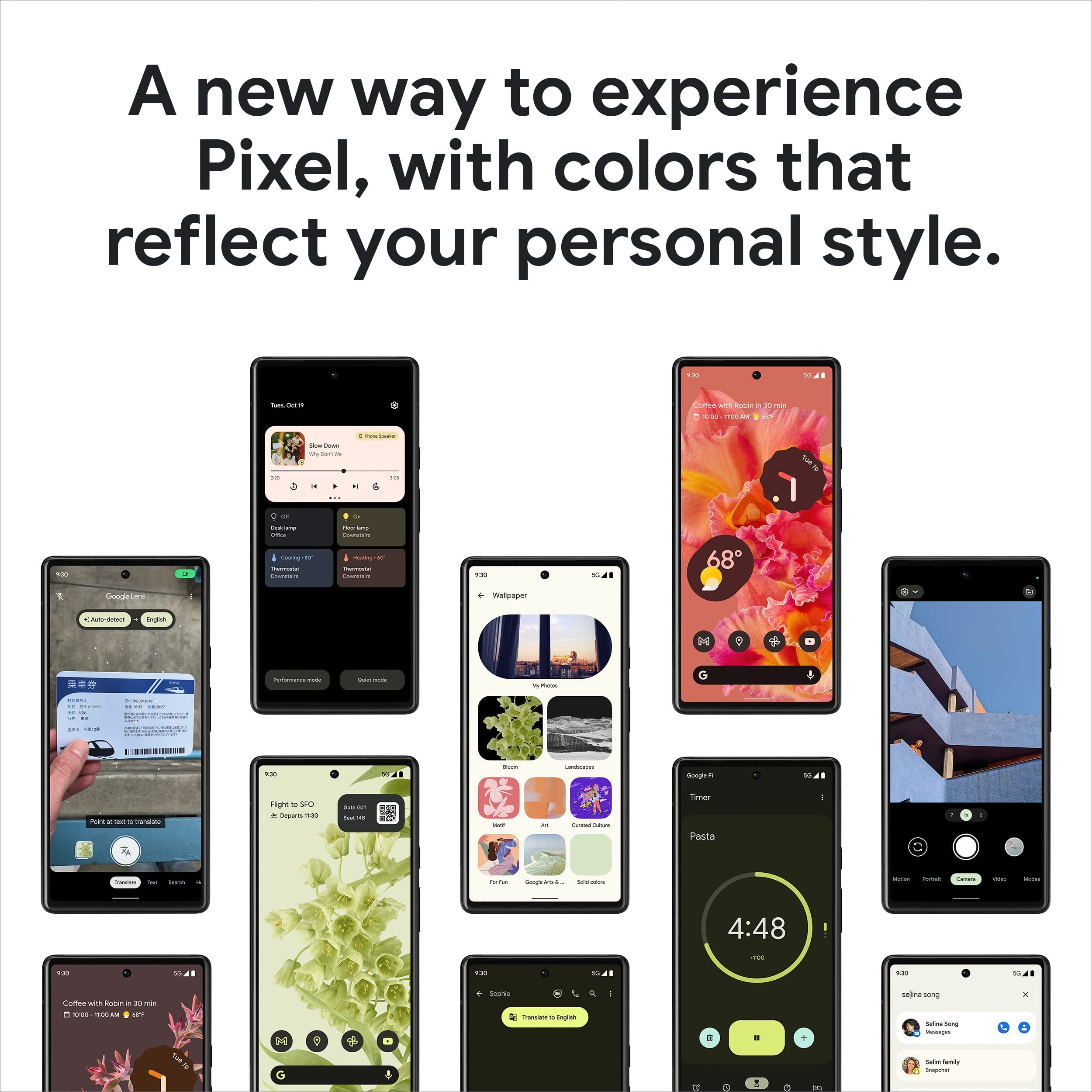 Google Pixel 6 – 5G Android Phone - Unlocked Smartphone with Wide and Ultrawide Lens - 256GB - Stormy Black