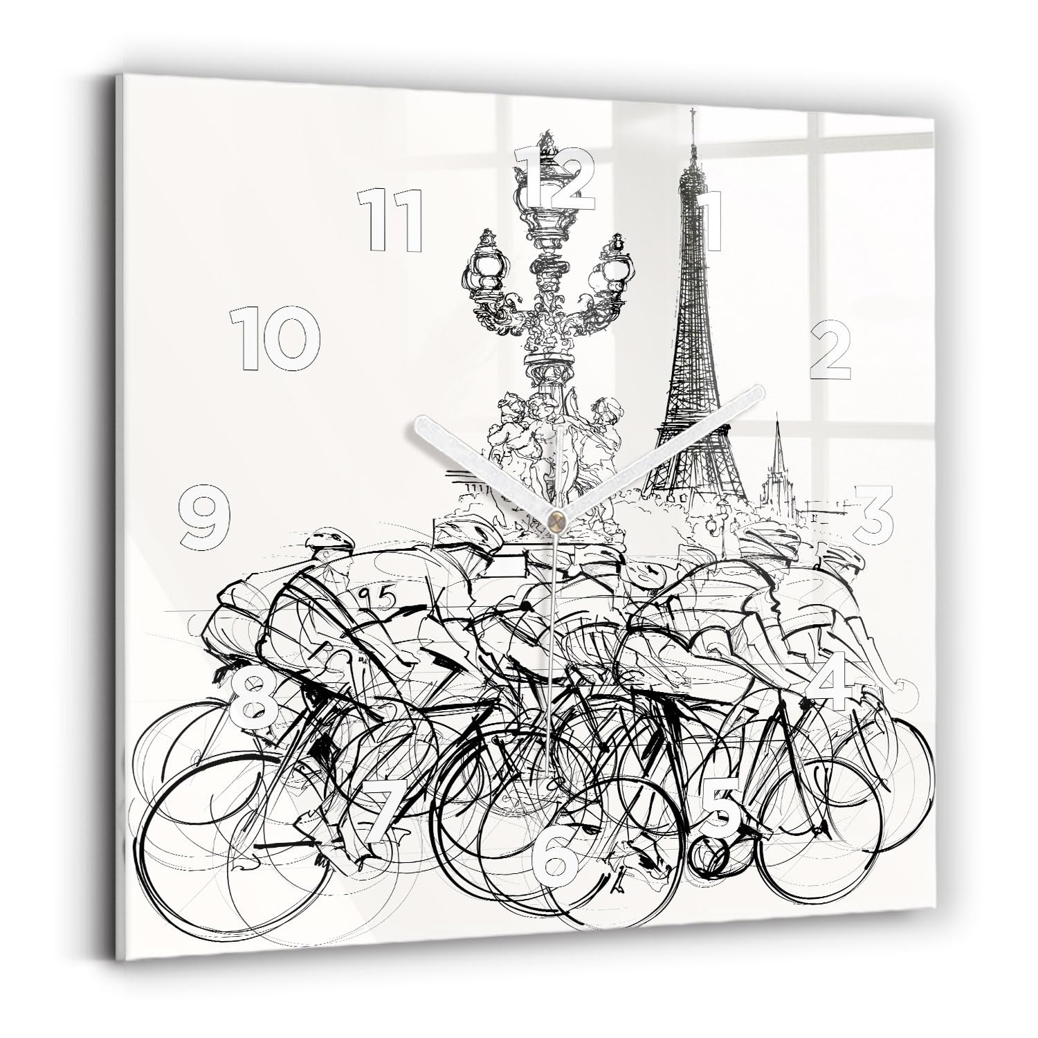 Horloge murale silencieuse Wallfluent de qualité supérieure motif cyclisme
