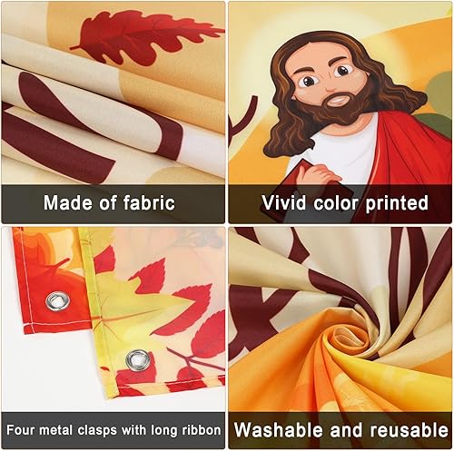 Miniatura 3 de Cartel grande de otoño para Jesús, decoración de otoño para Jesús, telón de fondo de calabaza hoja de arce, decoración de fiesta de Acción de