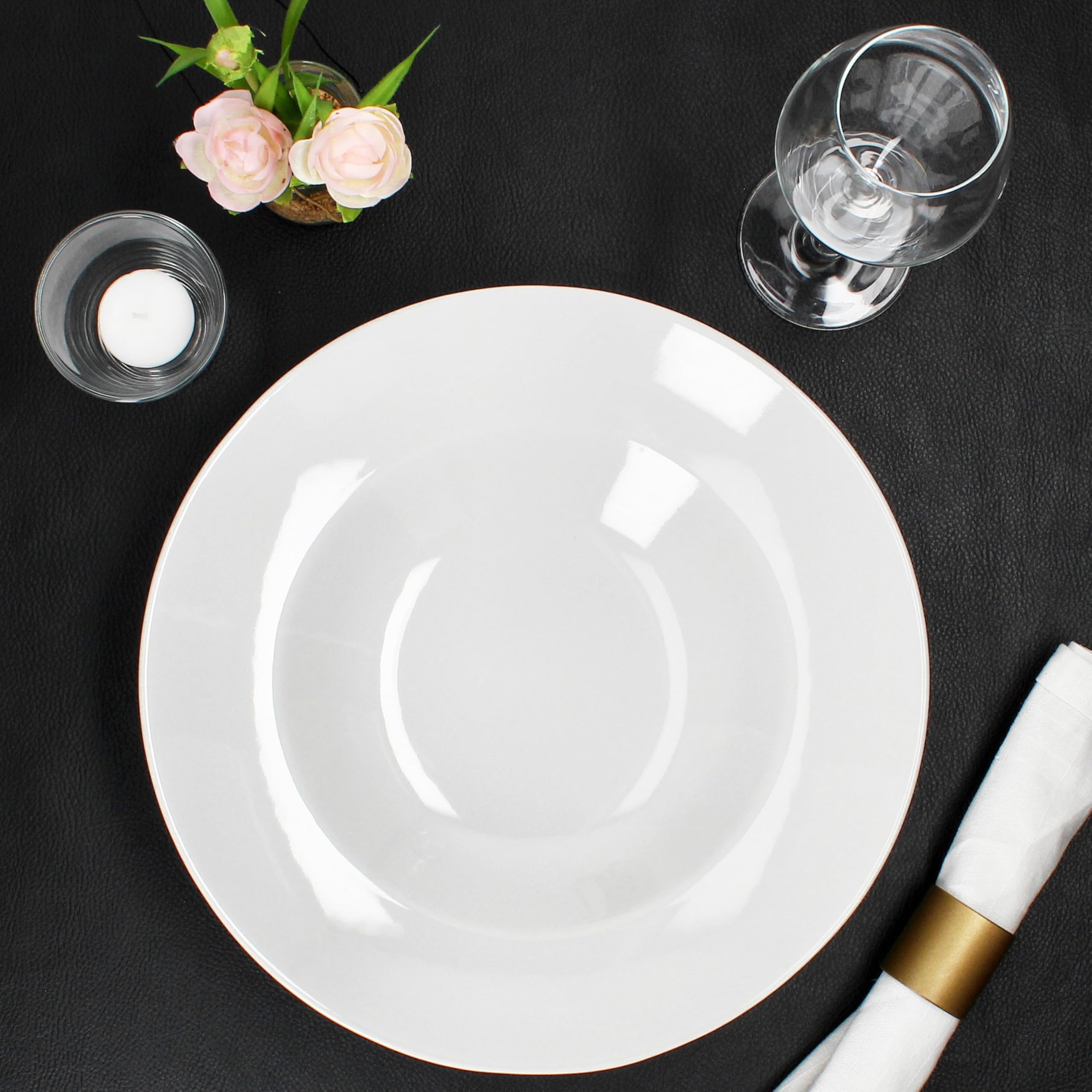 MamboCat Bianco - Set di 6 piatti per pasta, Ø 30 cm, 600 ml, in porcellana bianca, piatti XL per pasta, insalata, antipasti e zuppe, piatti per pasta