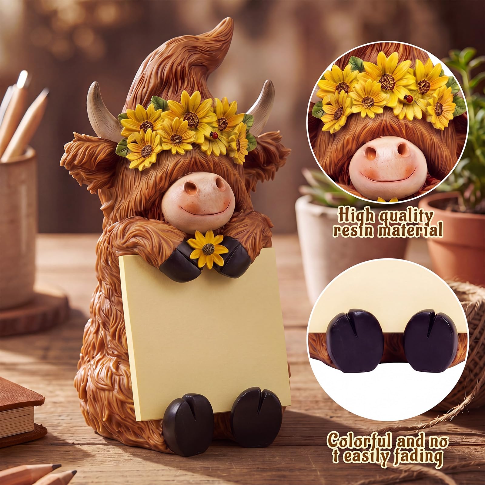Thenshop Highland Cow - Dispensador de notas adhesivas